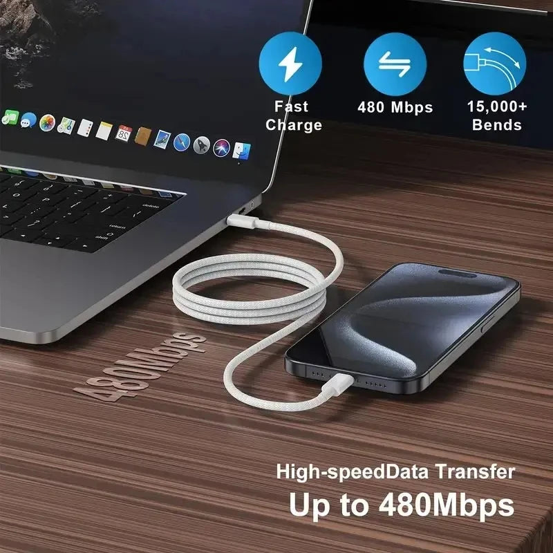 PD 60W USB C to USB Type C Cable Fast Charge Data Cable For Huawei Samsung Macbook iPad Data Line Type C To Type C