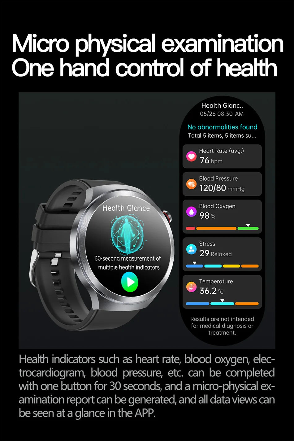 Hospital Level Accurate Measurement Blood Analysis Health Smart Watch ECG Uric Acid Blood Lipids BT Call Smart Watches For man