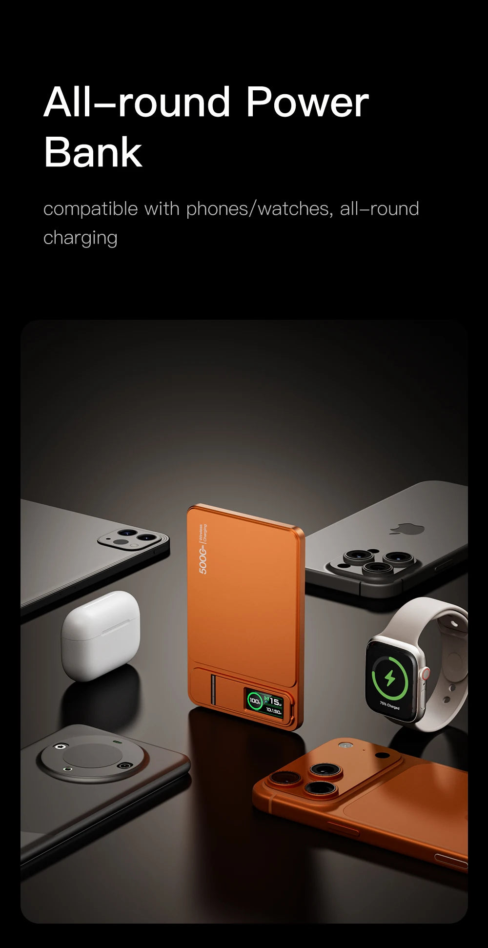 Lenovo CCC 10000mAh Slim Original Power Bank For MagSafe,Magnetic Wireless 20W Fast Charging Portable Battery For iPhone 12-17