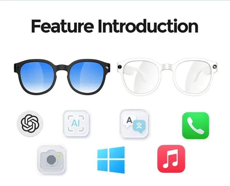 Lenovo 8K AI Glasses New AI Translation 1200MP HD Camera Shooting Image Bluetooth Call Recording Music AI Smart Sunglasses 2026