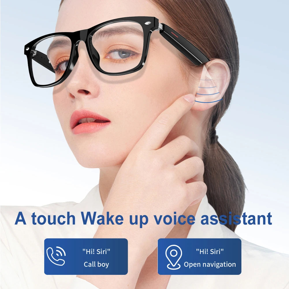 Outdoor Smart BT Glasses AI Voice Assistant Glasses Open Ear Sound Mic and Speakers Sport Glasses Touch Control Sunglasses