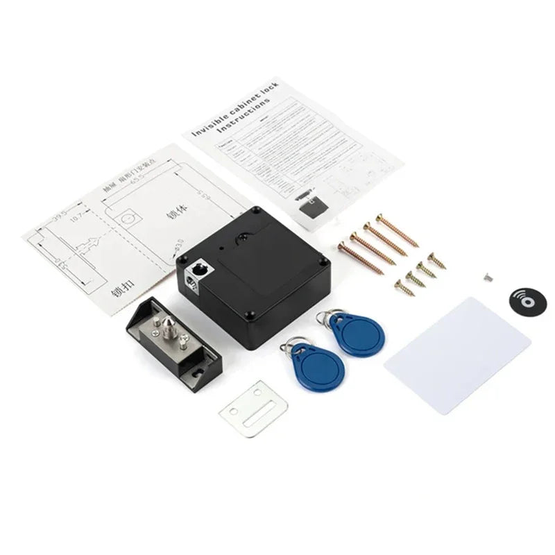 Smart Drawer Electronic RFID Door Lock Hidden DIY Wooden Cabinet Door Locks 13.56MHz RFID Tag IC Card New Easy To Install