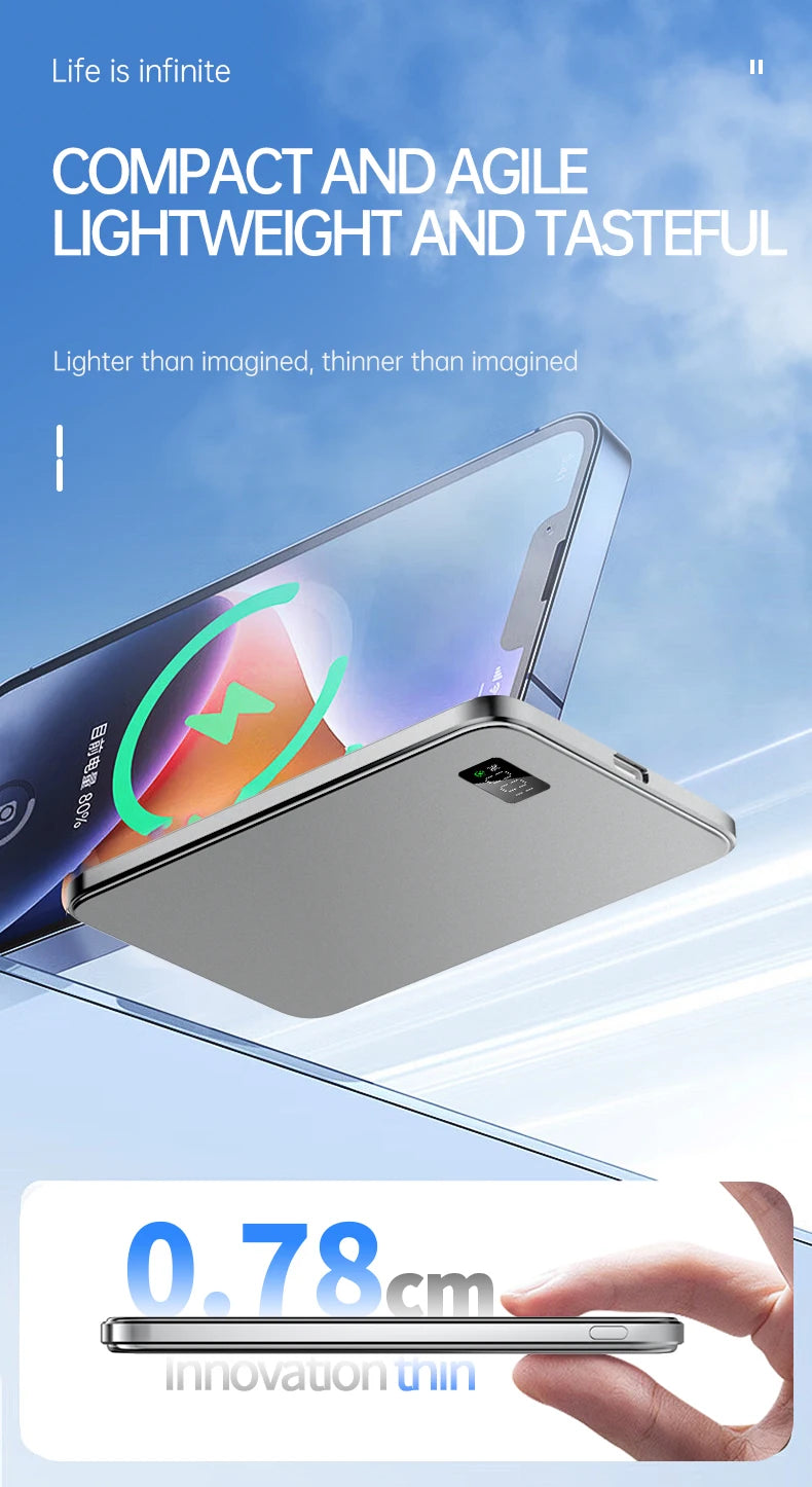 VIVO Magnetic Wireless 50000mAh Power Bank PD22.5W Super Fast Charging External Battery for Magsafe For iPhone Huawei Samsung