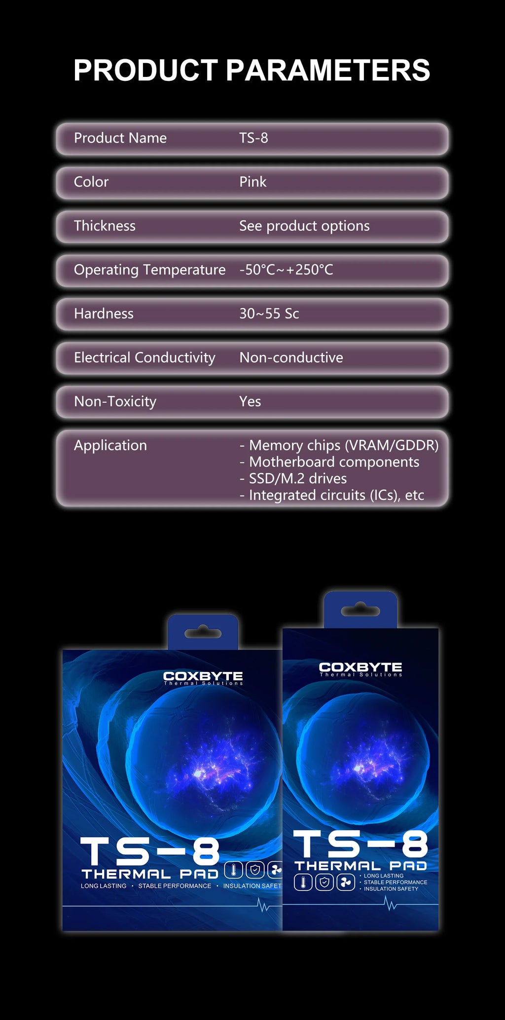 Coxbyte TS8 Heat Conducting high-performance thermal pad CPU/GPU Graphics Card thermal pad Motherboard