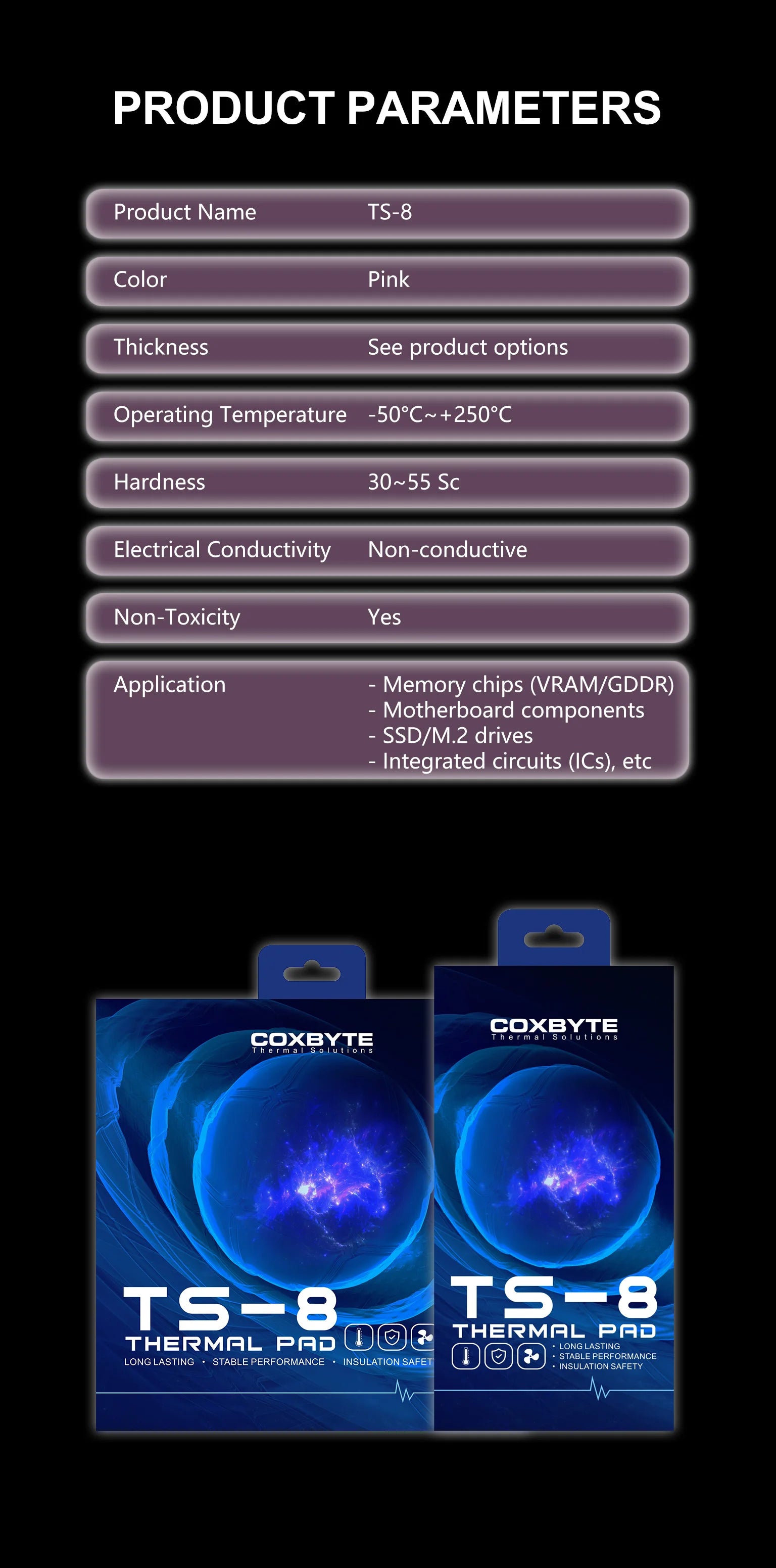 Coxbyte TS8 Heat Conducting high-performance thermal pad CPU/GPU Graphics Card thermal pad Motherboard