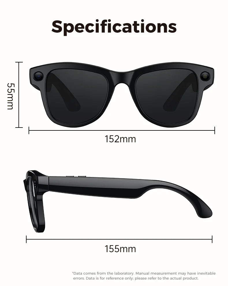 2026 4K HD AI Smart Glasses Chat GPT 800MP Camera Bluetooth Call 290mAh Battery 32GB Voice Assistant Control Smart Glasses 2026