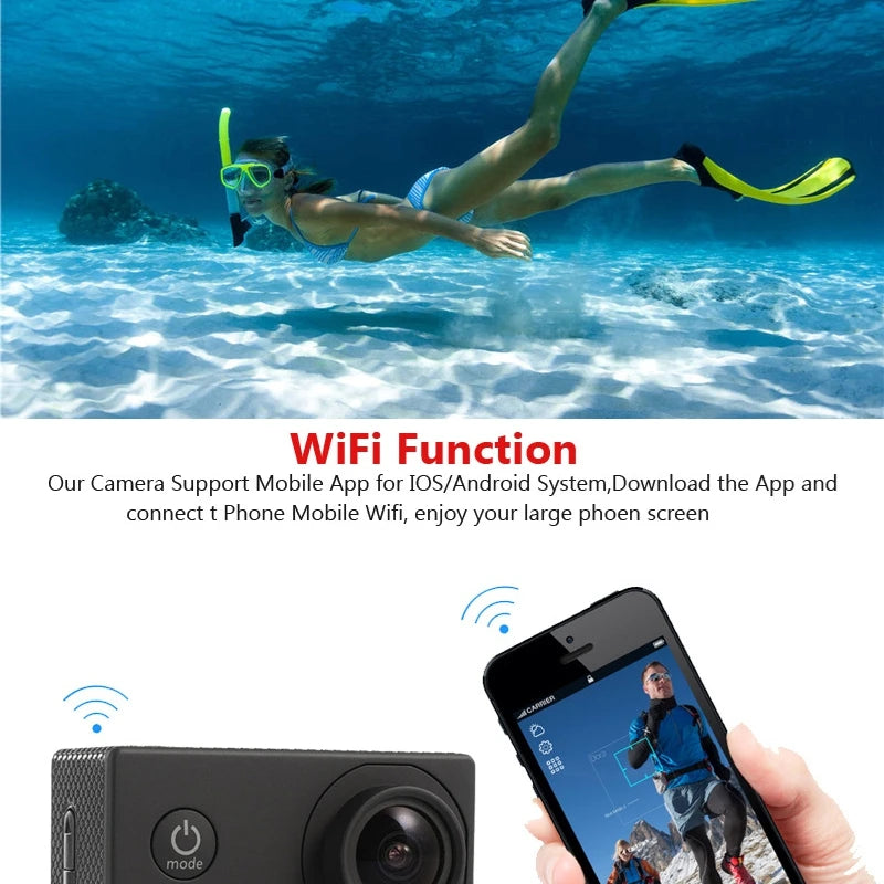 4K Sport Camera Wireless WiFi Intelligent HD Mini Camera DV Anti shake recorder For Outdoor Waterproof Sports Bicycle Car