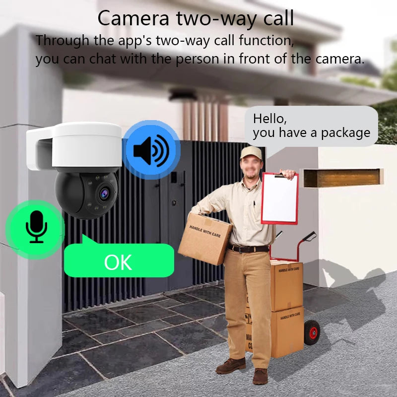 Outdoor Waterproof Wireless 1080P 2MP Camera Tuya Smart Life Home Security PTZ IP Zoom Dome Cameras CCTV Video Surveillance