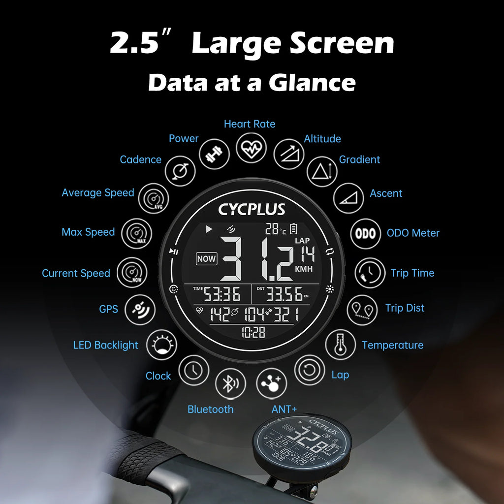 CYCPLUS M2 Wireless GPS Bicycle Computer ANT+ Bluetooth Cycling Road Bike MTB Waterproof Speed Meter Cadence Power Accessories