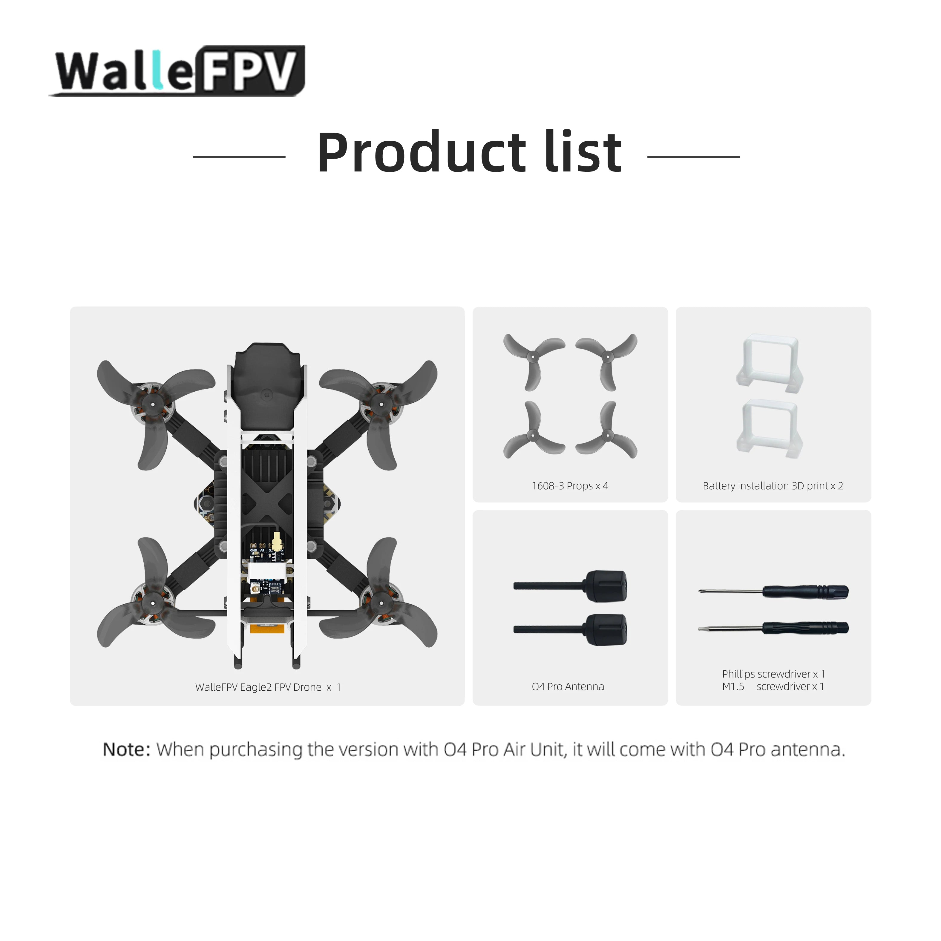 WalleFPV Eagle2 1.6inch Eagle 2 Brushless Quadcopter 2025 Mini Smart FPV RC Drones PNP / O4 PRO 4K 120FPS ELRS 2.4G FPV Drone