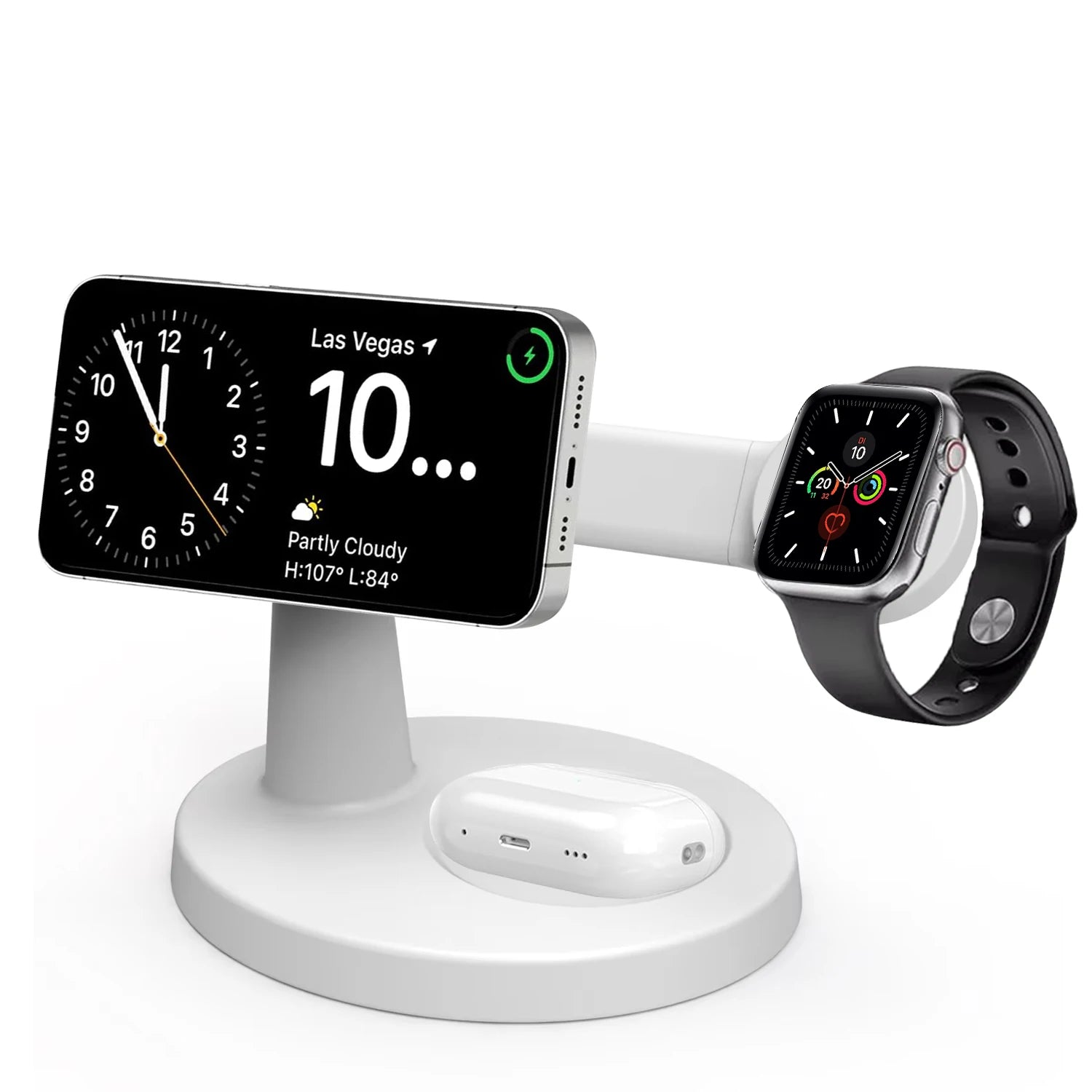 3 In 1 Magnetic Wireless Charger Stand For Magsafe iPhone 16 15 14 13 Pro Max Apple Watch 9 8 AirPods Pro Fast Charging Station