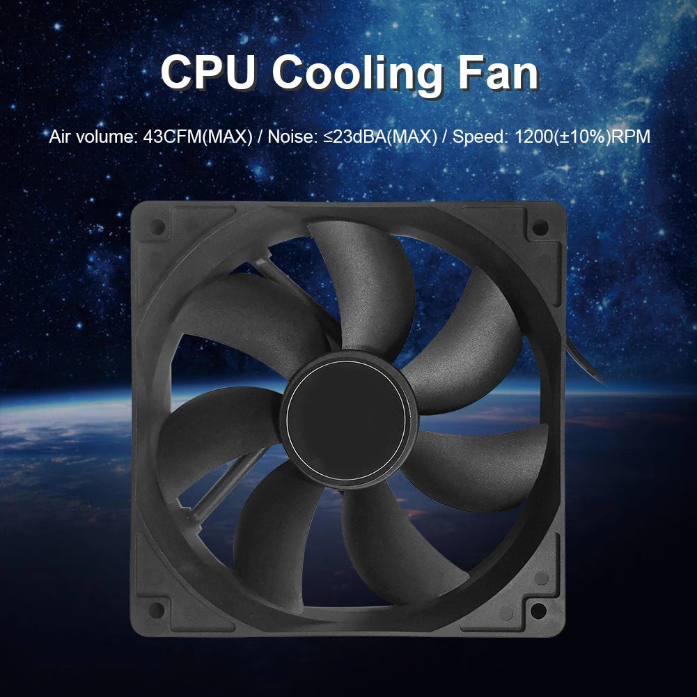 120mm 4 Pin PC Computer Case Cooling CPU Cooler Fan DC 12V Quiet Silent Radiator Heatsink
