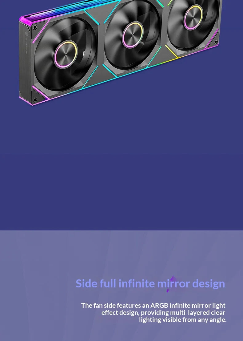 WJCOOLMAN Starlink 360/240/120 conjoined PC fan ARGB PWM Speed Control Computer Silent Case Integrated Fan easy to install