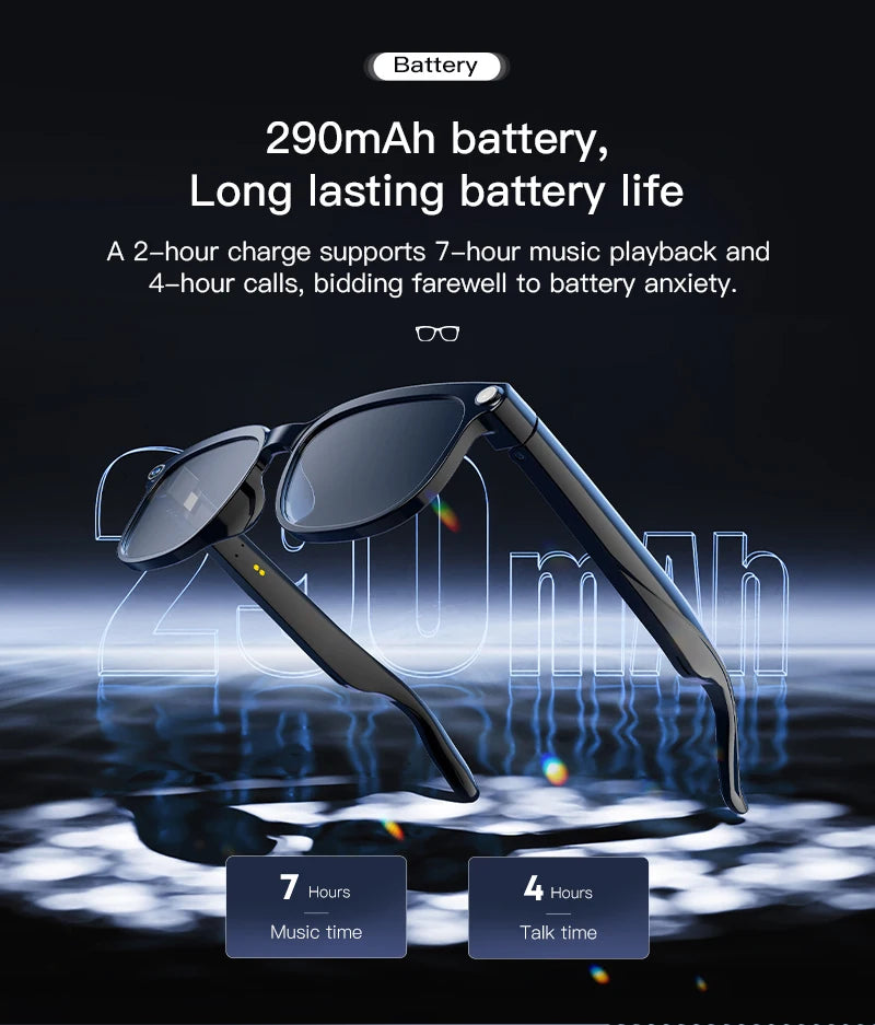 2026 New Smart AI Glasses 1080P HD Video Record Camera ChatGPT Bluetooth Call 32GB ROM Language Translation Music Sunglasses Men