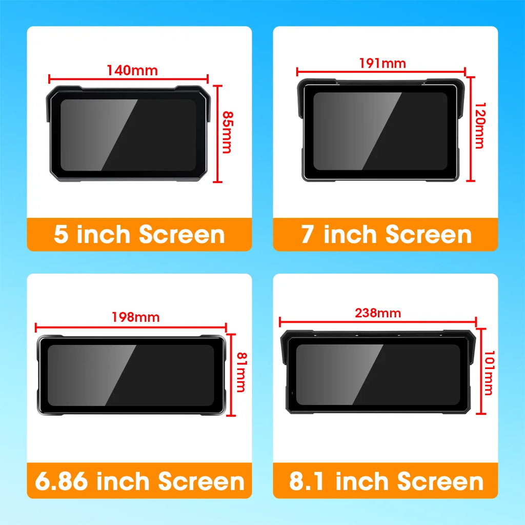 Jansite Motorcycle Display Screen Carplay Moto Navigation Portable Digital Dashboard Motobike Android Auto Waterproof BT Monitor