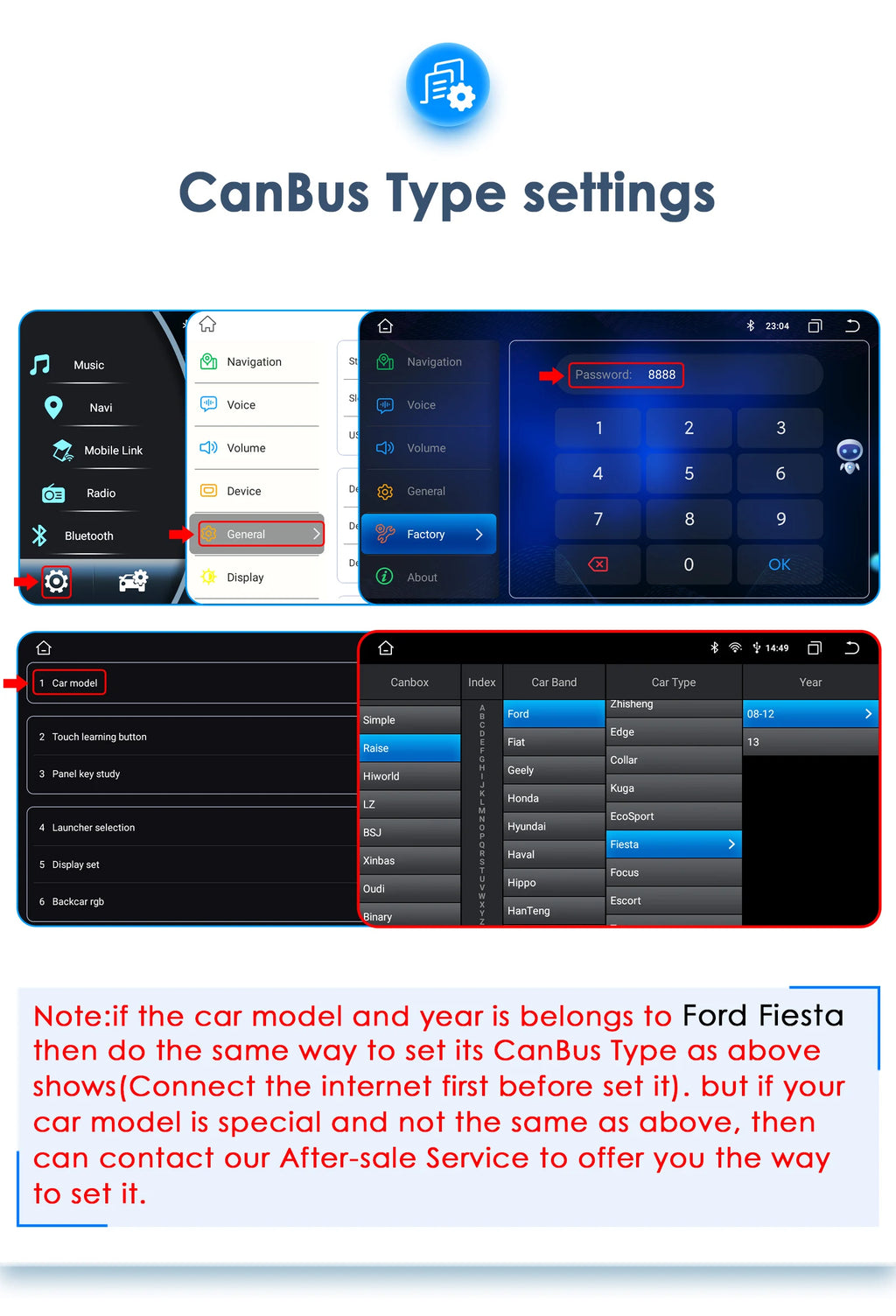 For Ford Fiesta Mk7 2009-2017 Wireless CarPlay for Apple Android Auto Car Radio GPS RDS WiFi 4G 8Core Multimedia Stereo 2din SWC
