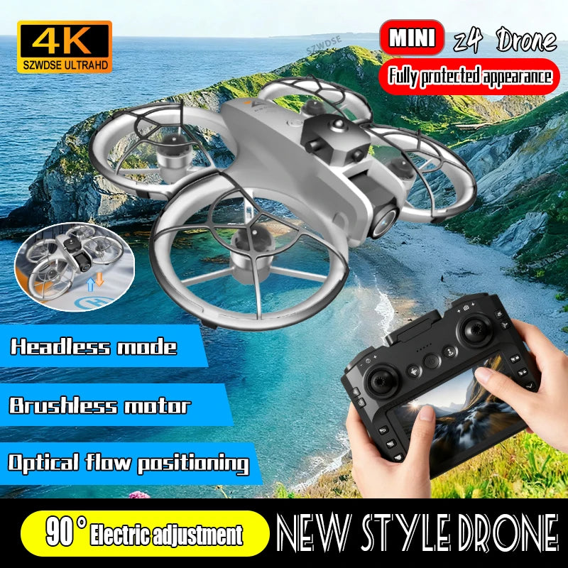 New Z4 Mini Drone 4K HD Camera  Aerial Photography Brushless Motor Optical flow positioning Large screen Rc Quadcopter Toys Gift