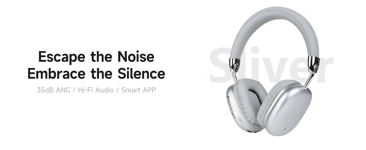 Wireless Bluetooth Gaming Headset Over Ear with Mic, Deep Bass Stereo Audio Headphones for PC Mobile Music