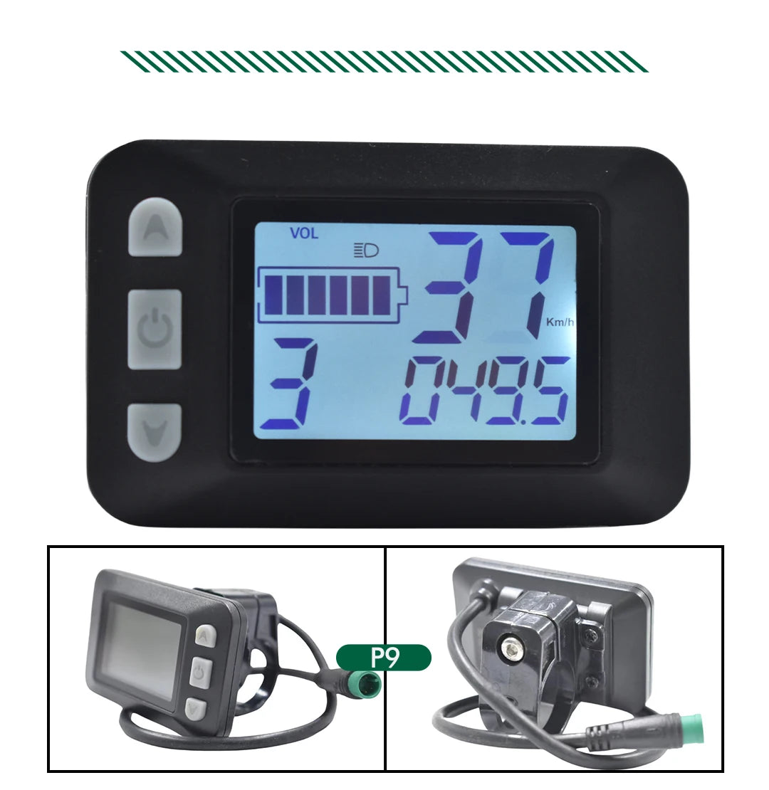 UART 2 Multifunctional LCD Screen Electric Bicycle Display Computer Bike Rainproof Speedometer Odometer Cycling Waterproof