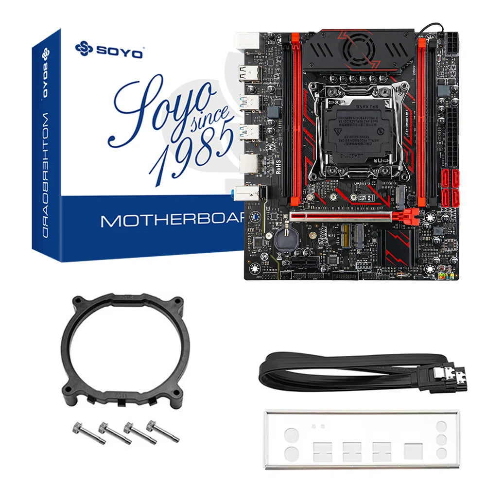 SOYO X99 Gaming Motherboard Kit C612 Chipset with Xeon E5-2682 V4 CPU & 8GB(1x8GB) DDR4 2133MHz RAM M.2 NVME SATA3 TPM2.0 Pin