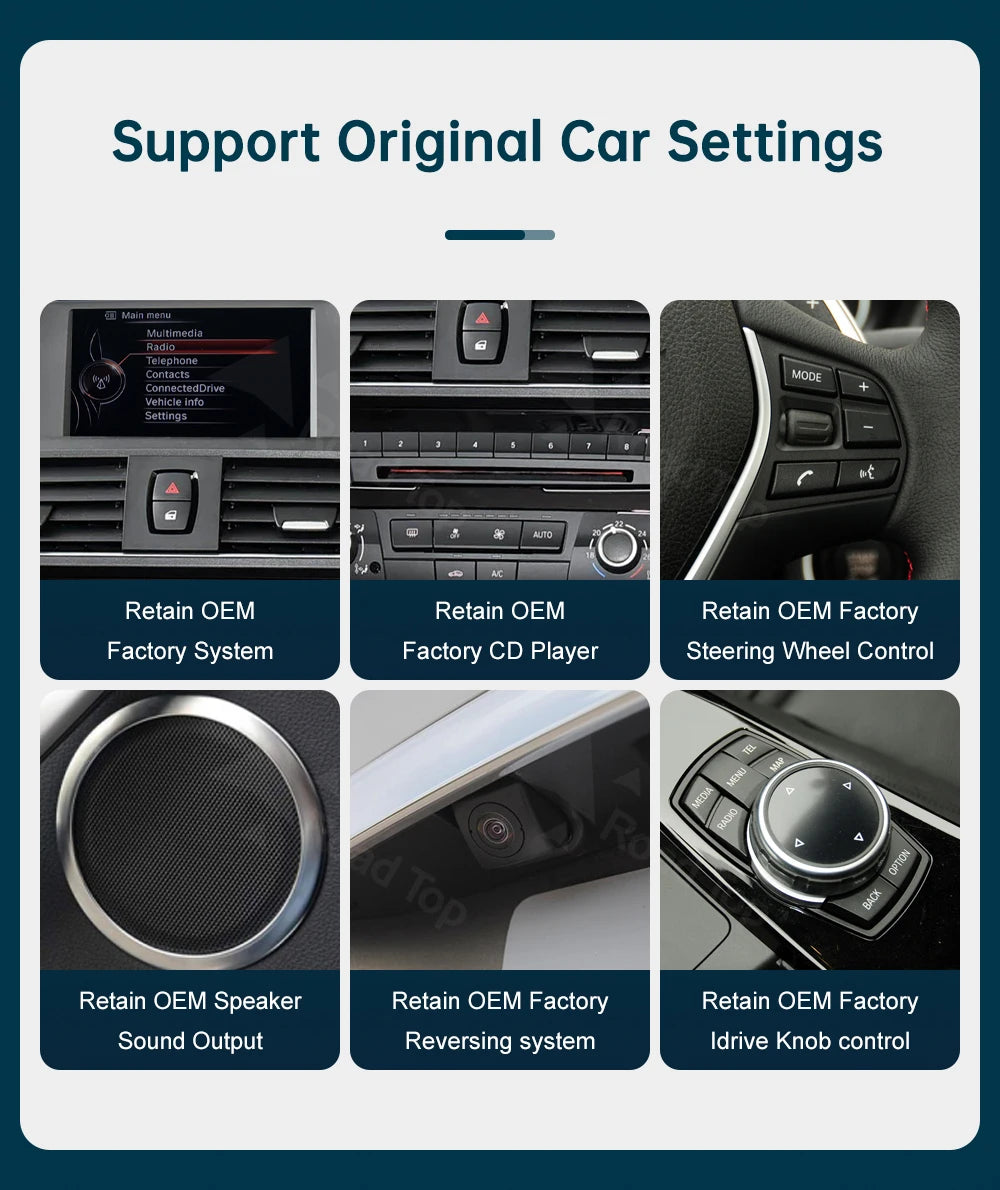 12.3 RoadTop Wireless CarPlay Android Auto Multimedia Linux Screen For BMW Series 1 2 F20 F21 F22 F23 F45 F46 NBT EVO 2012-2018