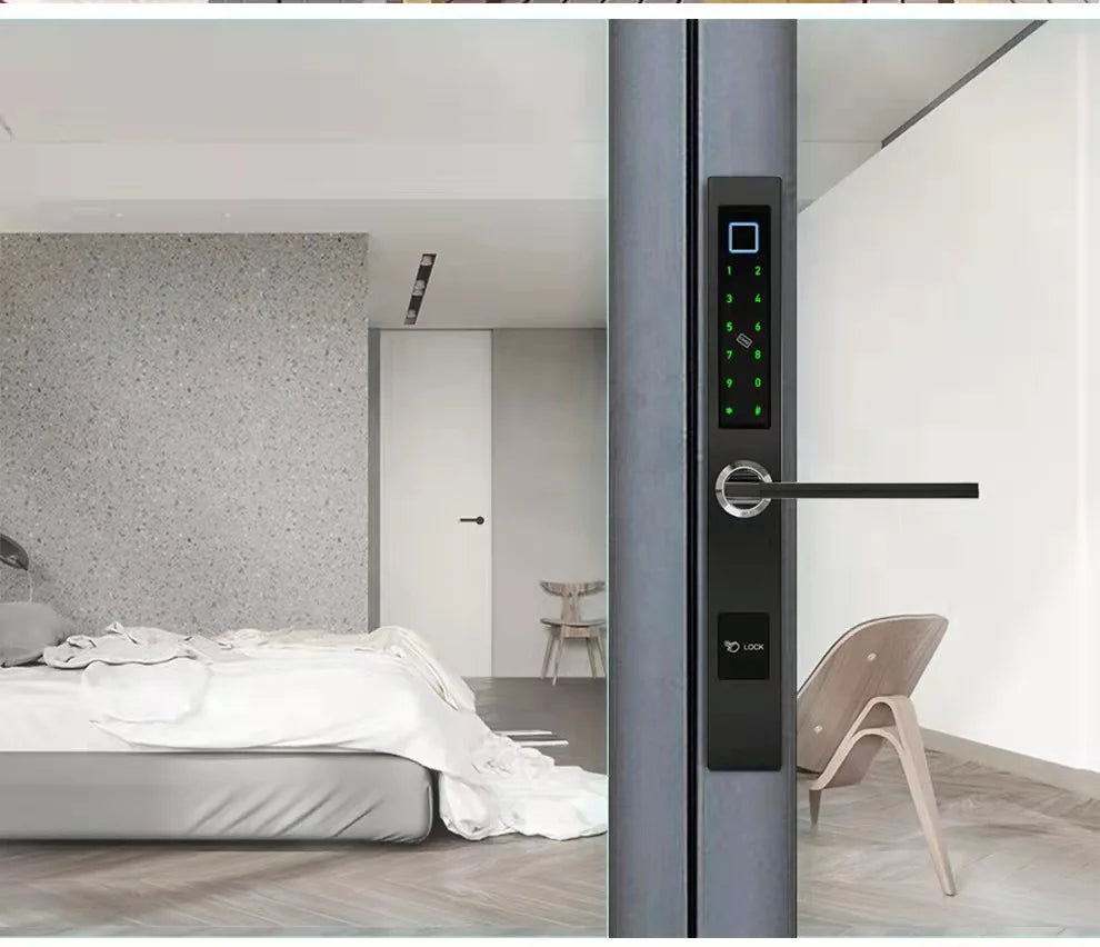ZHDCOOKEY Electronic European Waterproof Bluetooth TTlock Fingerprint IC Card Password Digital Smart Door Lock For Aluminum Door