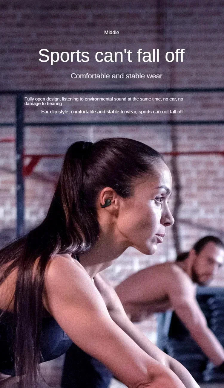 T75 Bluetooth headset 5.3 wireless bone conduction headset clip-on music sports game headset