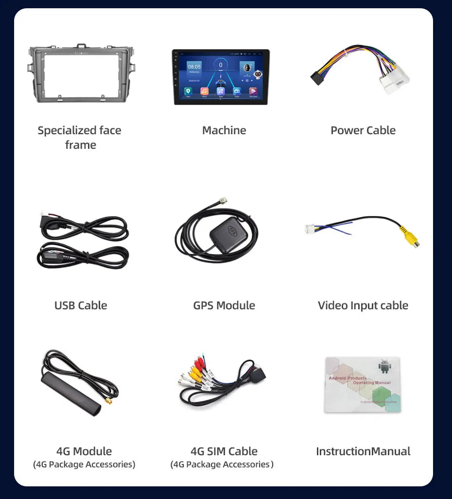 JUNDOF 9" Android Car Stereo Radio for Toyota Corolla 2006 2007 2008 2009 2010 2011 2012 2013 Multimedia Player 2 Din Head Unit