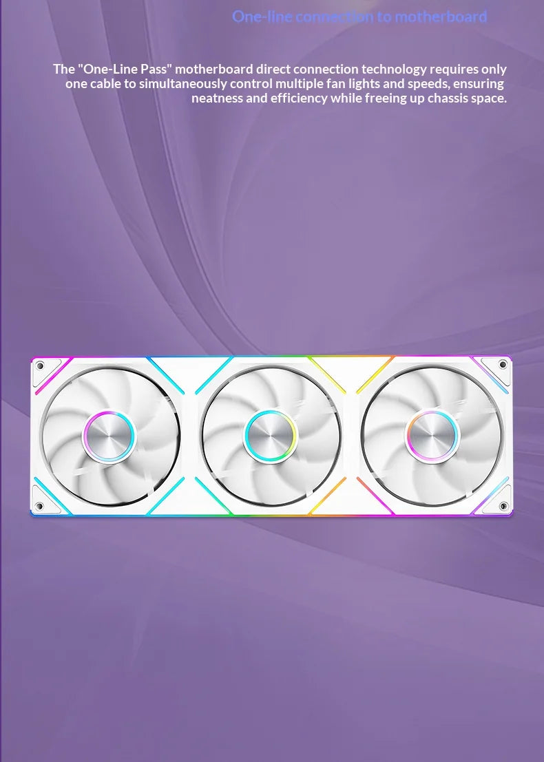 WJCOOLMAN Starlink 360/240/120 conjoined PC fan ARGB PWM Speed Control Computer Silent Case Integrated Fan easy to install
