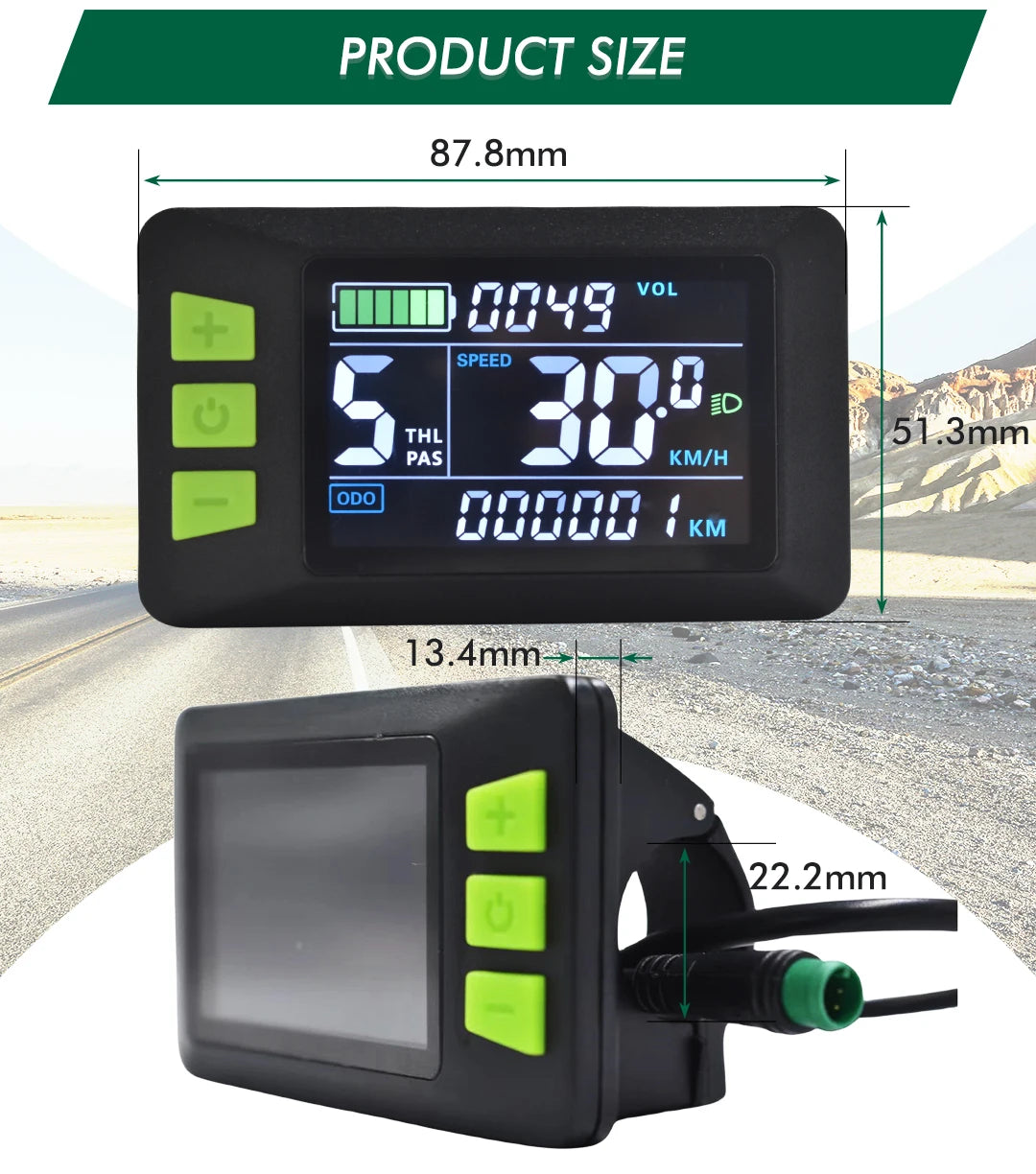 UART2 P3C Waterproof Electric Bike LCD Display Meter E Scooter LCD Panel With USB UART For Mountain Electric Bike Parts (5PIN)