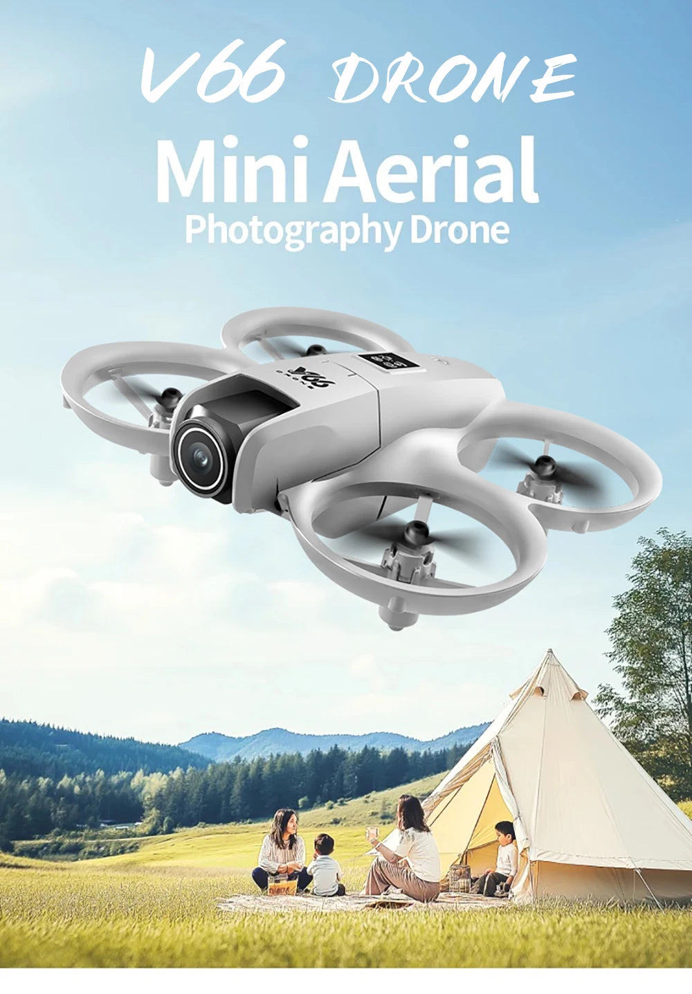 New V66 Mini Drone WIFI FPV Hover 4K Professional HD Camera Pocket Coloful Lights Dron Rc Plane Foldable RC Quadcopter Boy Toys