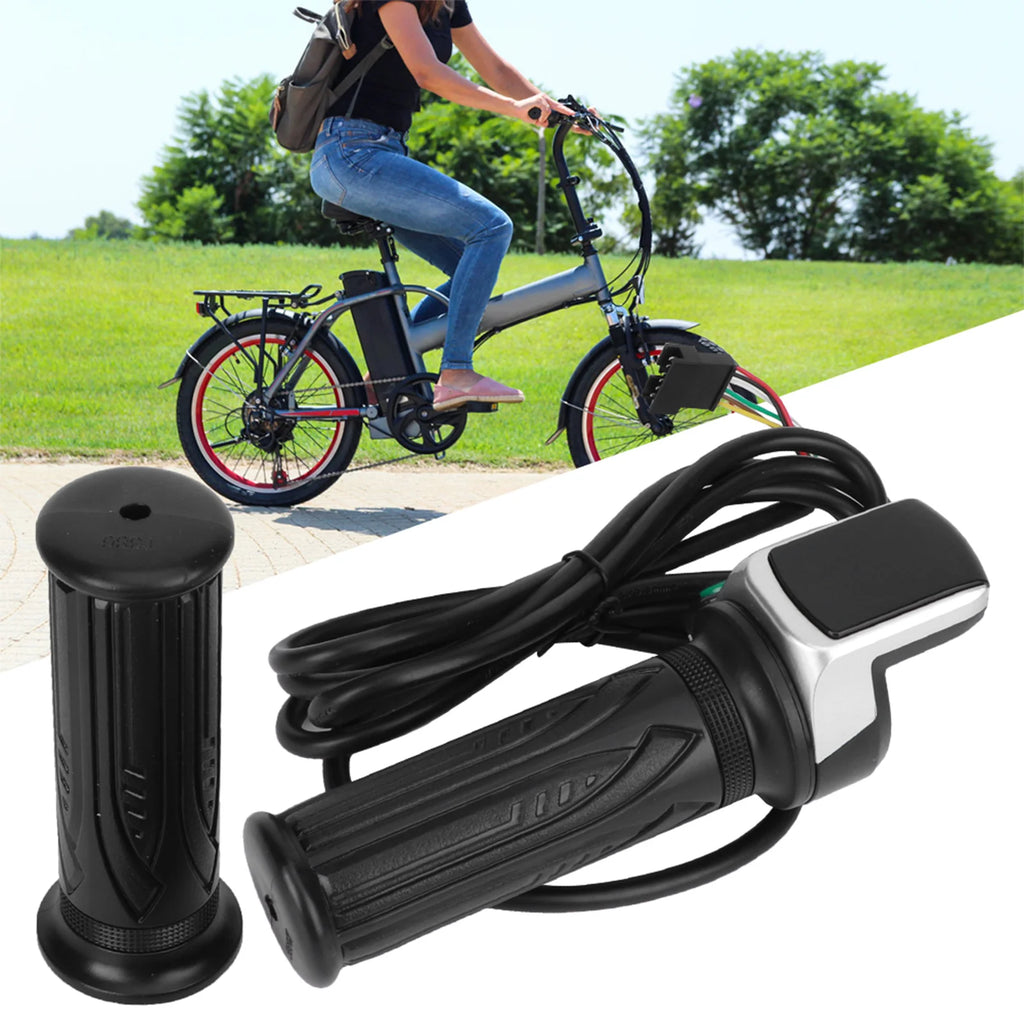 New 36V/48V LCD Electric Quantity Display with Switch EBike Speed Governing Throttle Grip 6 Cores Electric Throttle Grip