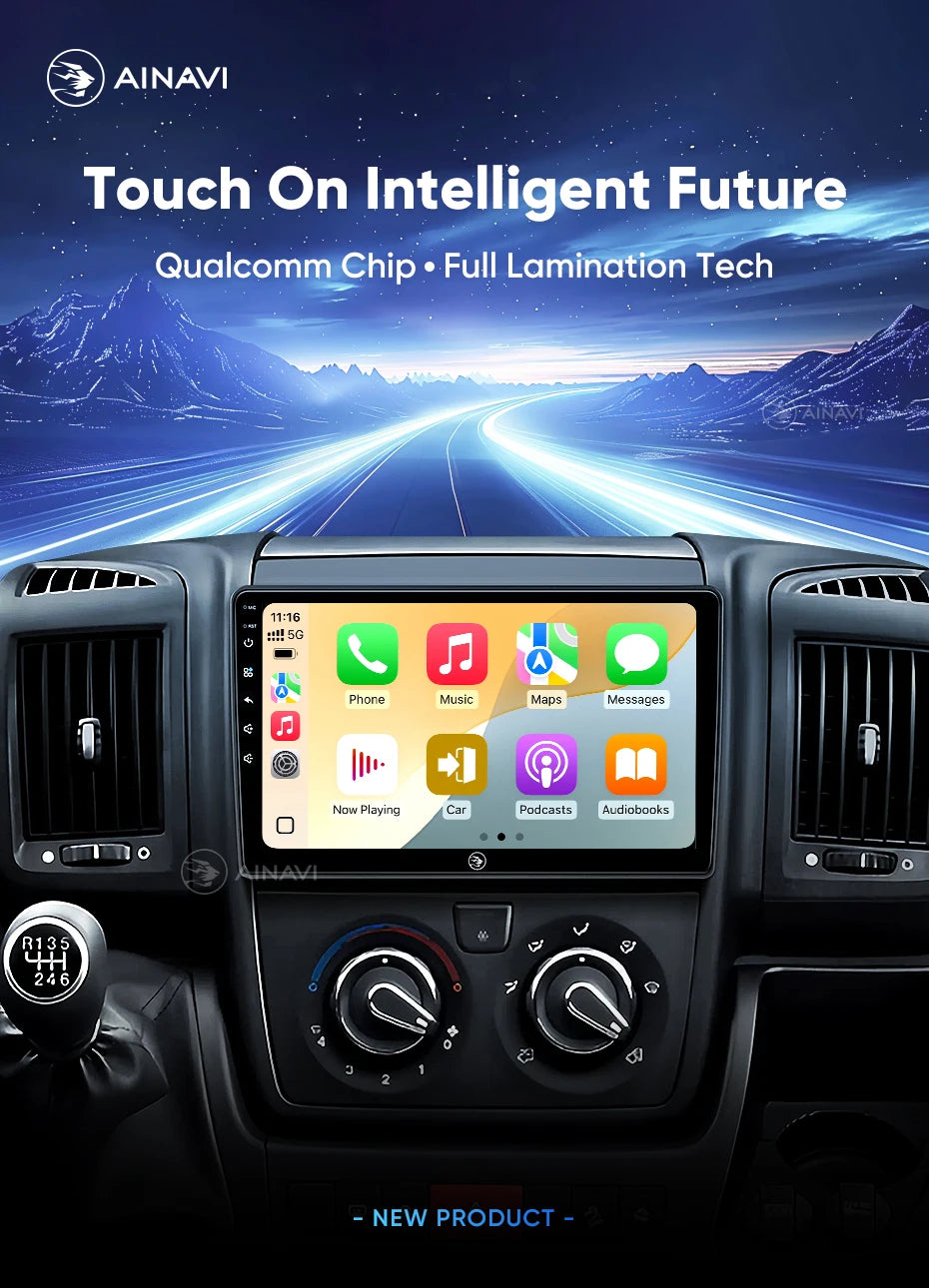Ainavi Car Multimedia Player For Fiat Ducato 2005-2023 Citroen Jumper Peugeot Boxer Dodge Ram 2500  Carplay Android Auto 4GWifi