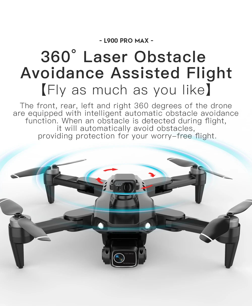 L900 Pro SE MAX GPS Drone 4K Professional With Camera WIFI 360 Obstacle Avoidance FPV Brushless Motor RC Quadcopter Mini Drone