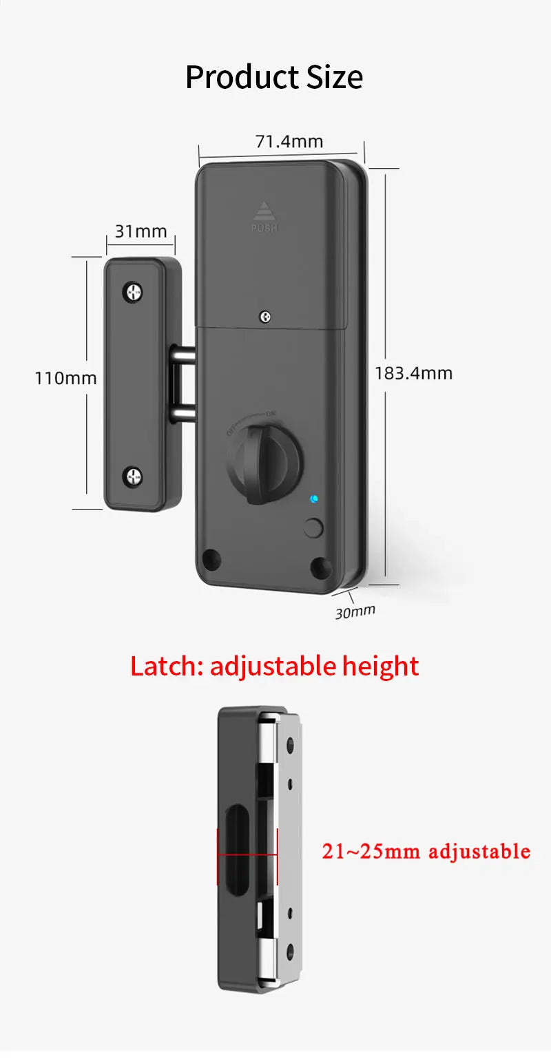 Tuya APP Remotely Control IC Card Lock Invisible Automatic Motor Bolt Lock For Home Wooden Door No Drilling Hole Installation