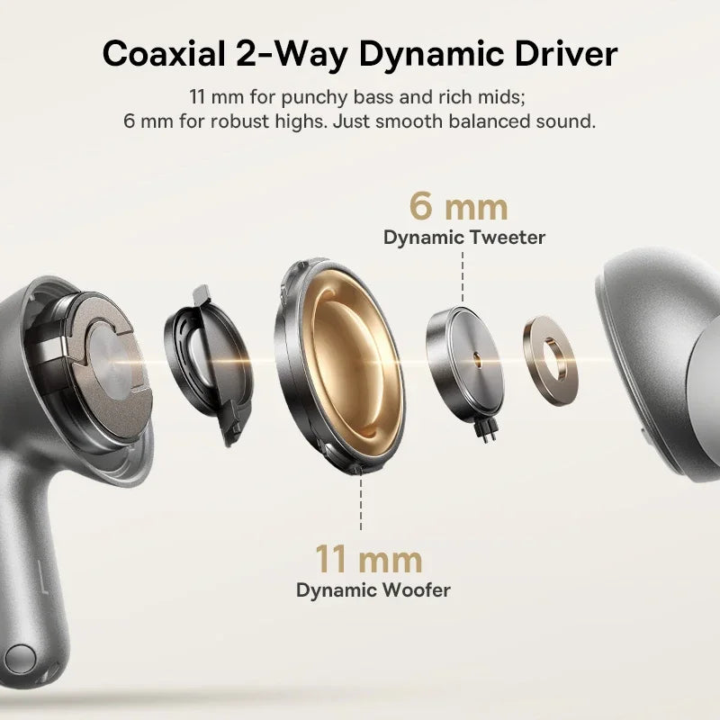 Baseus Bowie MP1 ANC Bluetooth 6.0 True Wireless Earbuds -55dB Adaptive Hybrid ANC Earphones Hi-Res LDAC 6-Mic ENC In-Ear buds