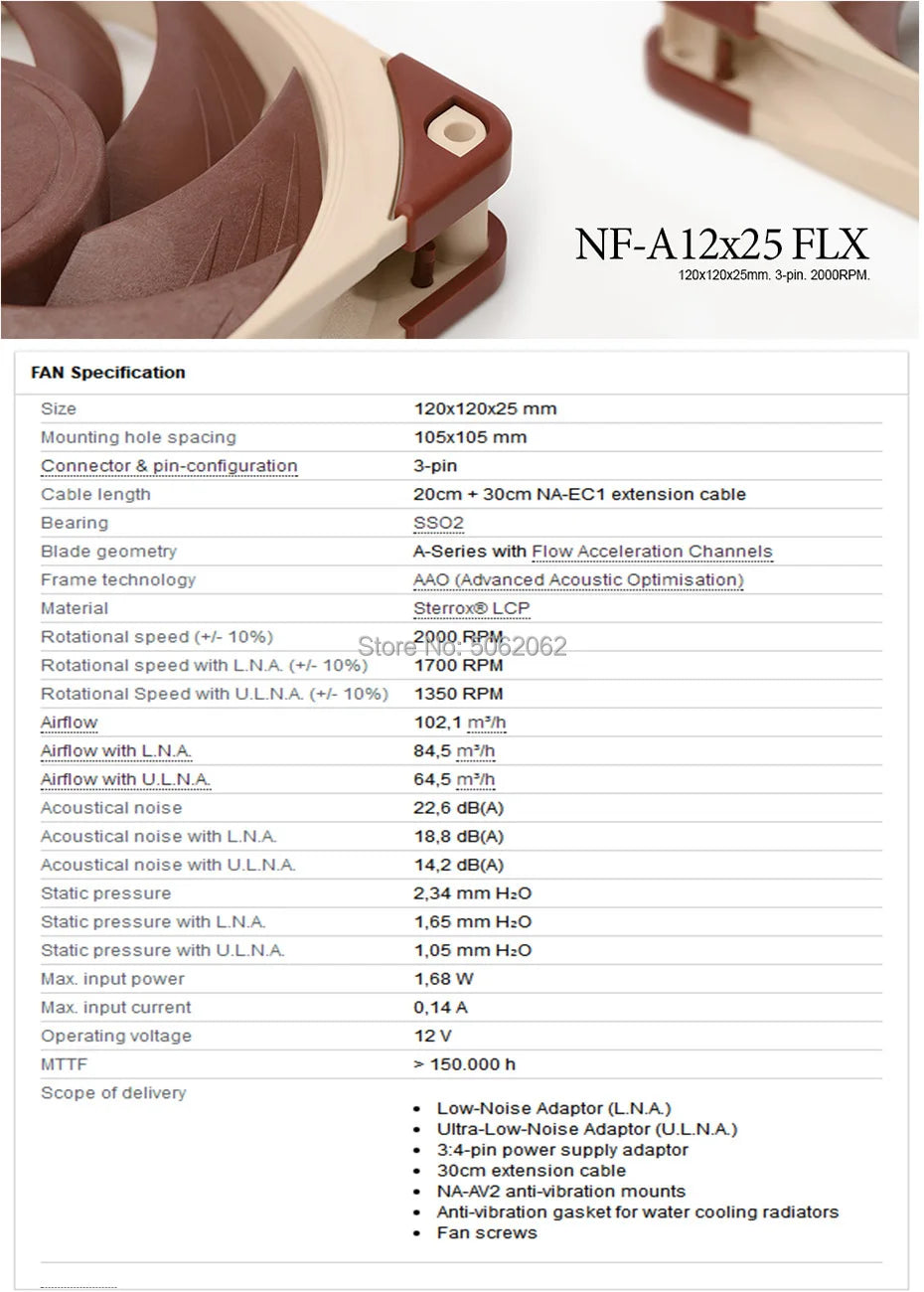 Noctua NF-A12x25 120mm 12v/5v Cooling fan 3pin/4pin PWM quiet Radiator For Computer Case Cooling CPU cooler fan Replace