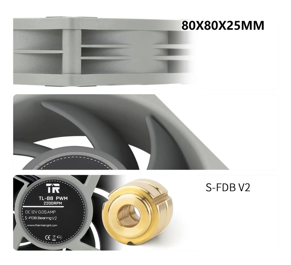 Thermalright TL-B8 8CM chassis fan S-FDB V2 bearing 8cm chassis fan 4pin PWM 2200RPM