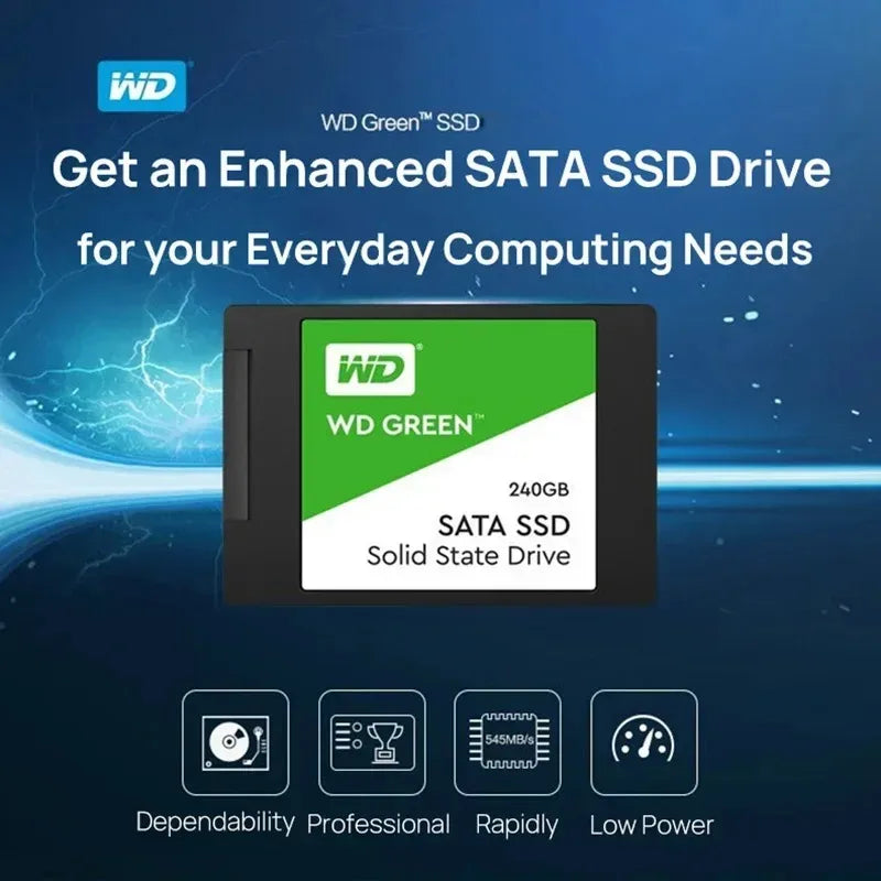 WD GREEN 2.5" SATA III SLC internal Solid State Disk 1TB 2TB Read Speed 545MB Hard Drive for Laptop Desktop SSD Original
