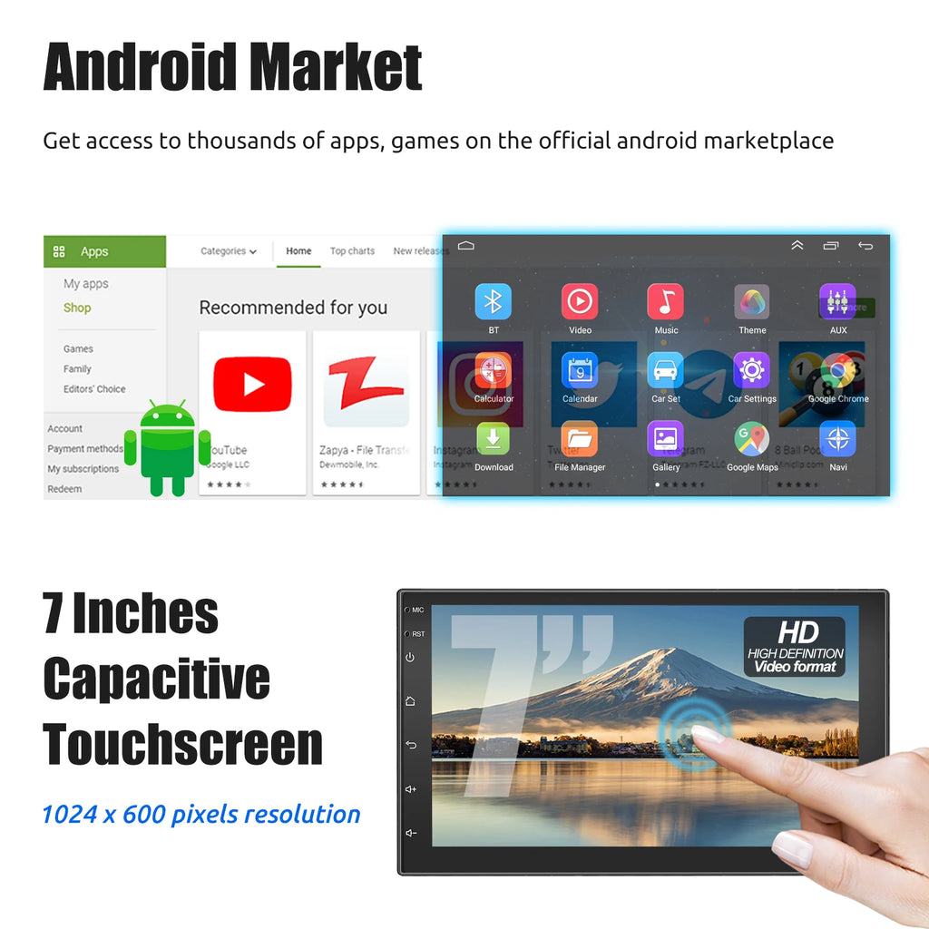 ESSGOO 2 Din Car Radio Carplay Android Auto 7 9 10 Inch 4G 64G Universal Multimedia Player DSP FM RDS AHD GPS WIFI Autoradio