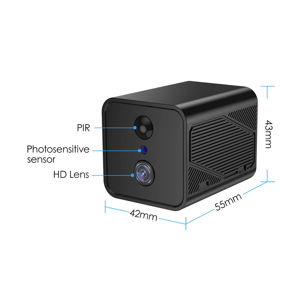 Mini 4G SIM/ WIFI Indoor Security Built-in Battery Power Wide Angle Humanoid Detection CCTV Home Surveillance Network IP Camera