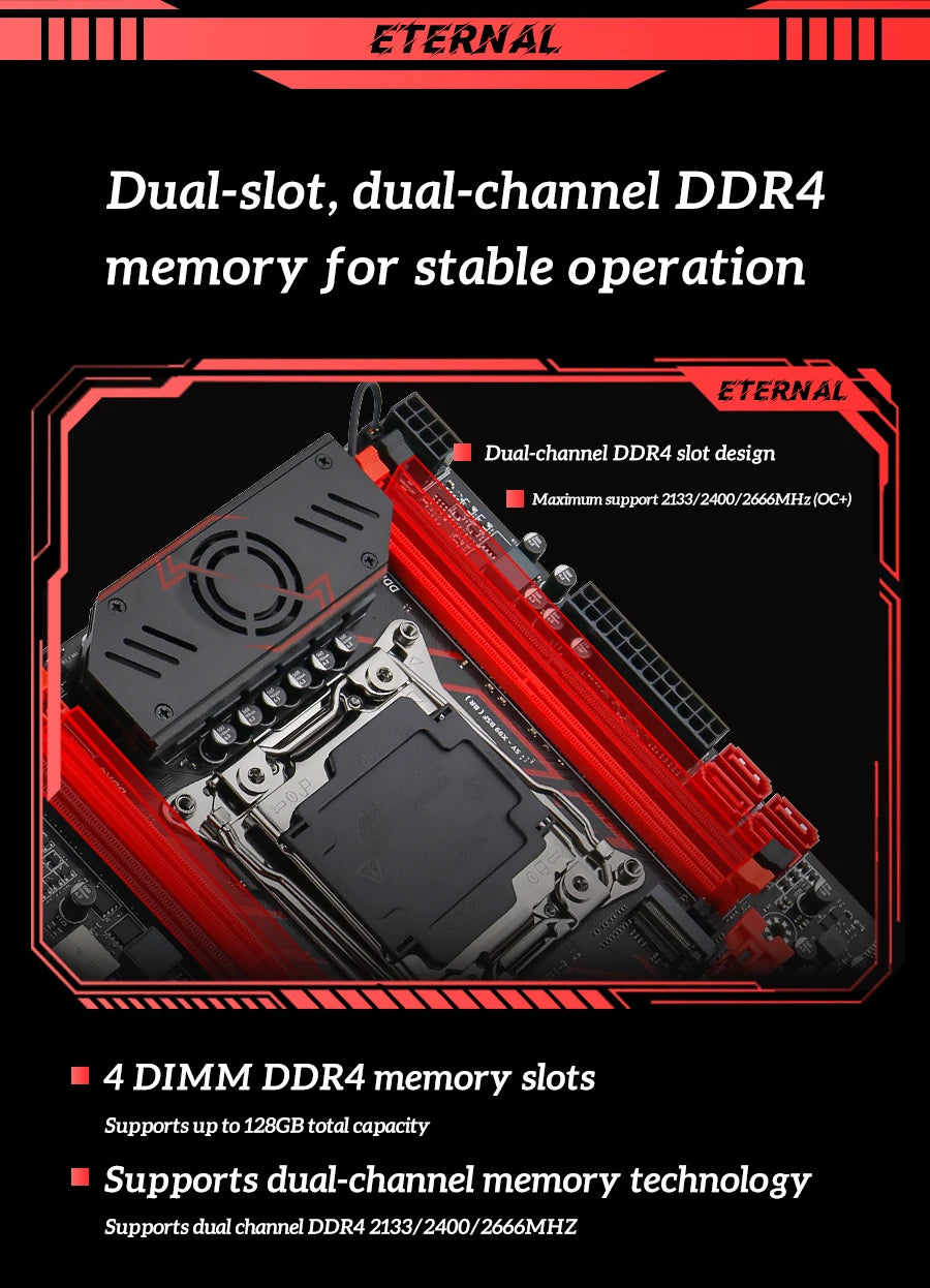 SOYO X99 Gaming Motherboard Kit C612 Chipset with Xeon E5-2682 V4 CPU & 8GB(1x8GB) DDR4 2133MHz RAM M.2 NVME SATA3 TPM2.0 Pin