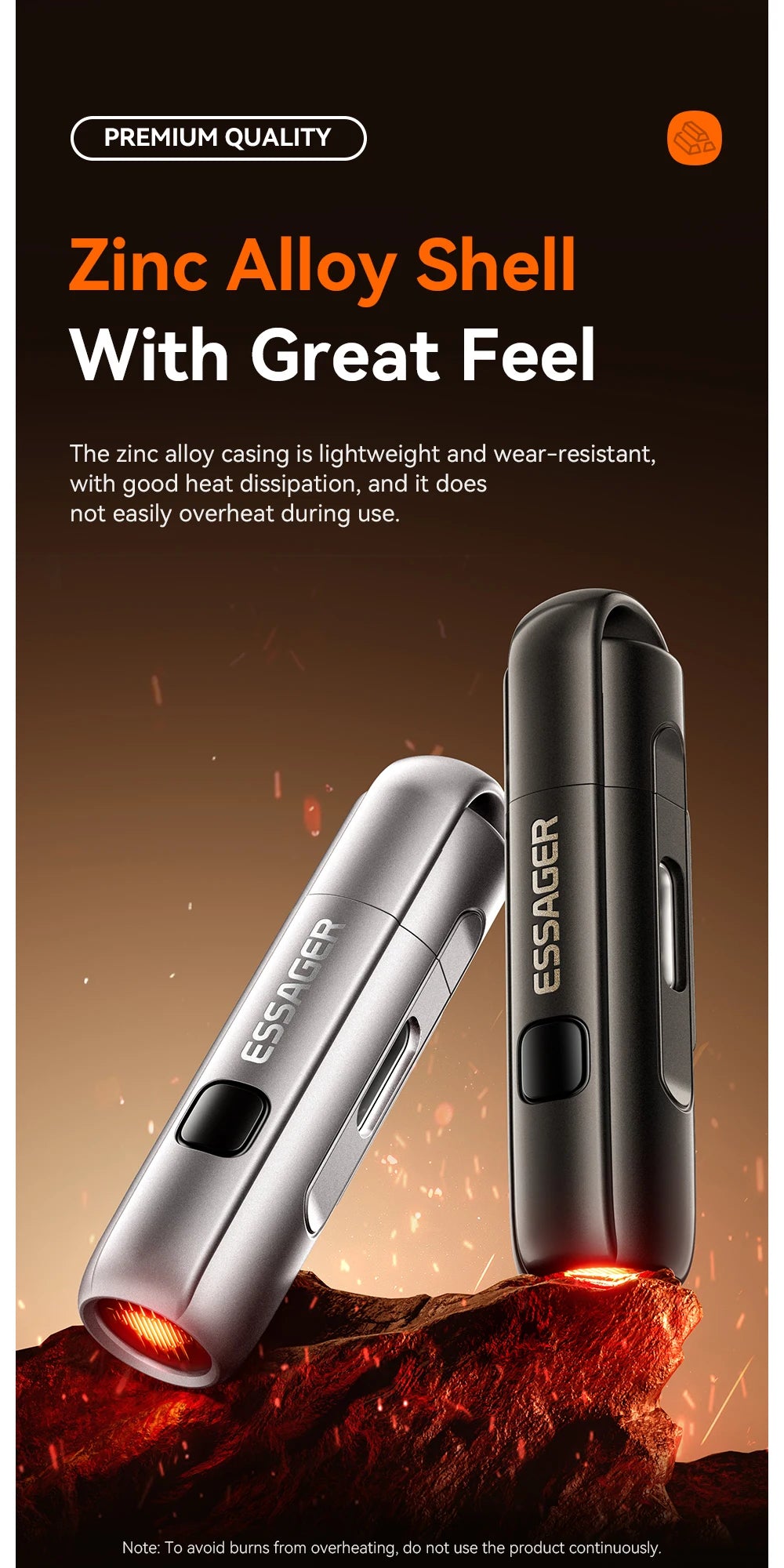 Essager 2-in-1 Type-C Portable Mini Cigarette Lighter with Air Blowing Function Outdoor Safety USB-C Adapter