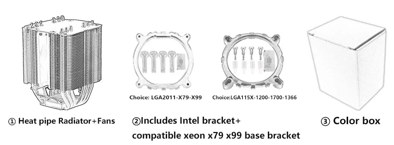 Zero-Distance Direct Touch Cooler Compatible i5 i7 AM3 AMD x79 x99 LGA2011-3 115x 1700 18xx Twin Towers 6 Heat Pipe Cpu Fan 90mm