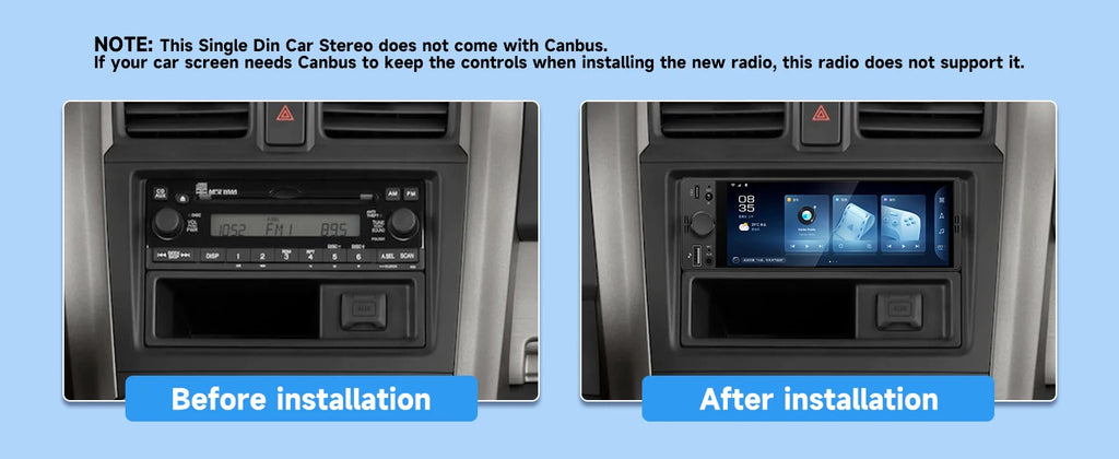 1DIN 6.86inch Universal MP5 Car Radio Support Wireless Carplay Android AUTO AUX USB BT Touch Screen Multimedia Video Player