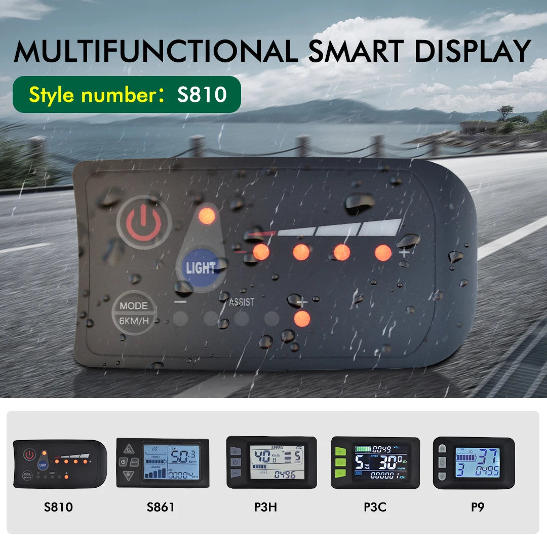 UART 2 Multifunctional LCD Screen Electric Bicycle Display Computer Bike Rainproof Speedometer Odometer Cycling Waterproof