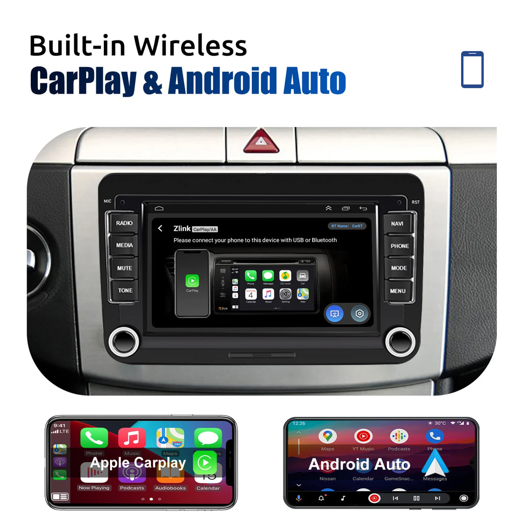 ESSGOO 7" Android 14 4G+64G Apple Carplay ChatGPT Car Stereo GPS WIFI RDS BT for VW Golf 5 6 Passat Polo Touran Tiguan Caddy EOS