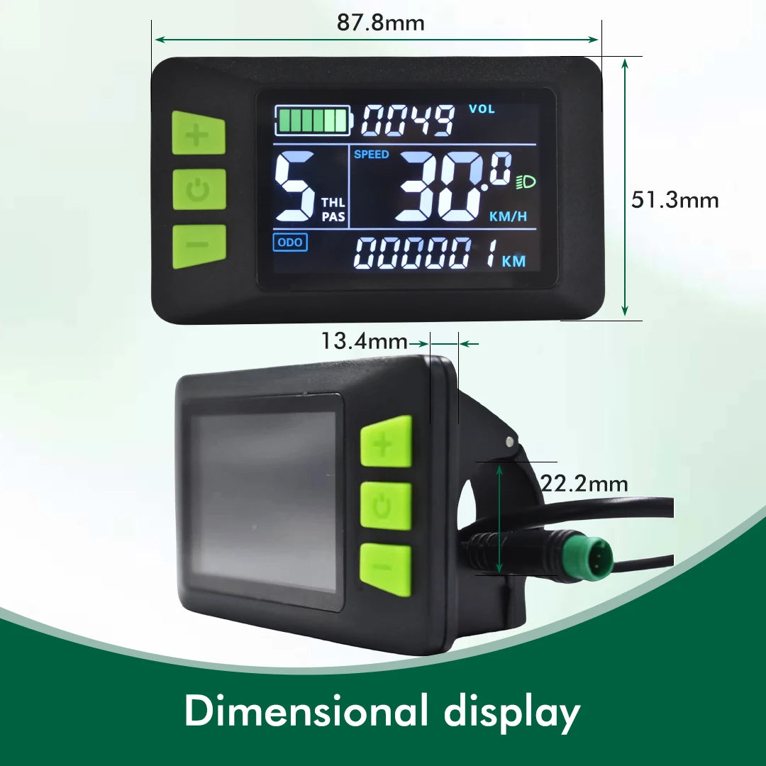 UART2 P3C Waterproof Electric Bike LCD Display Meter E Scooter LCD Panel With USB UART For Mountain Electric Bike Parts (5PIN)