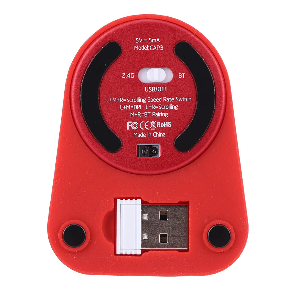 Wireless Mouse 3 Mode Bluetooth5.2/2.4G/USB Mini Capacitive Mice Ultra Thin Wireless Computer Mouse Adjustable DPI for PC Laptop