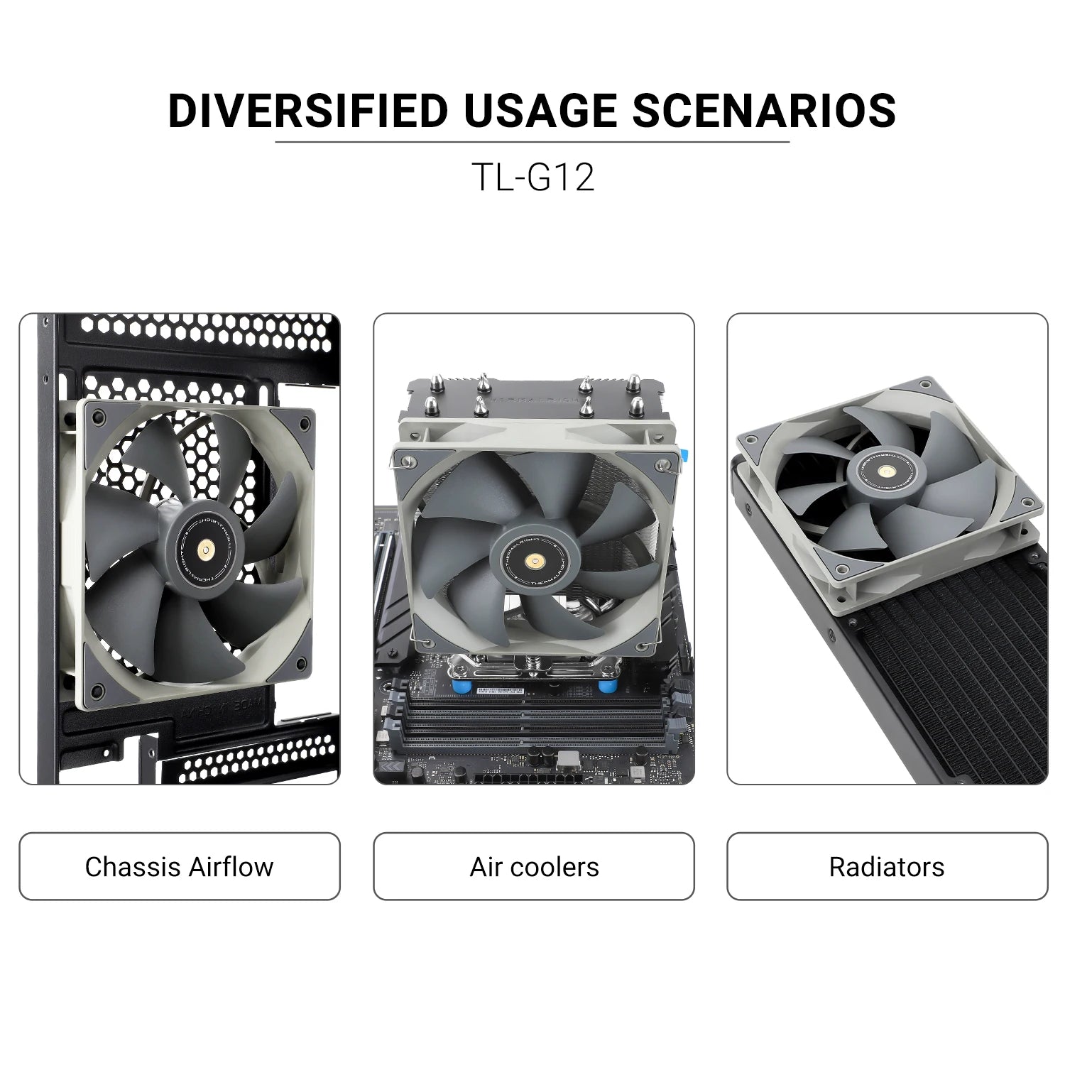 Thermalright 120mm Case Fan TL-G12/G12B/G12RB CPU Cooling Fan 120mm Silent-Balance Fan Reverse Airflow Design Fan